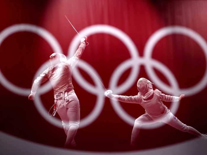 7/22: Olga Nikitina of Team ROC competes against Charlotte Lembach of Team France during the Women