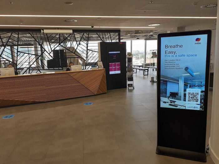 Digital boards with information about all the new tech are dotted around