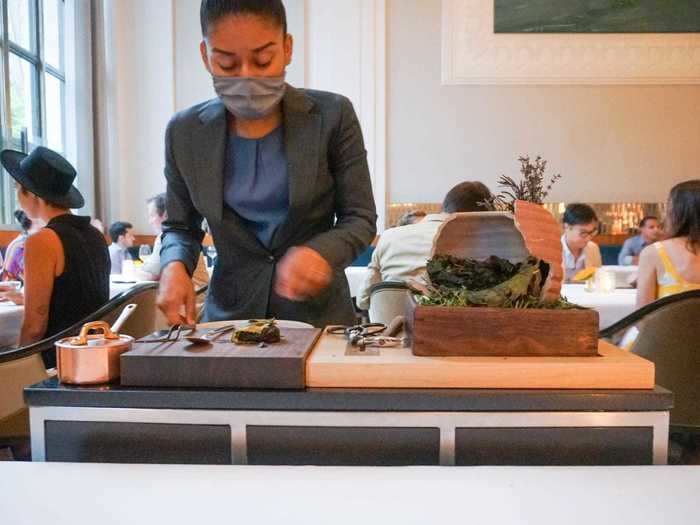 The beet, which was served table-side in a display of showmanship, was meaty in texture, but, to me, salty in flavor. This is when I realized it was me, not the food.