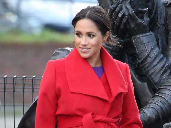 Markle emulated a similar outfit worn by her late mother-in-law Prince Diana in January 2019.