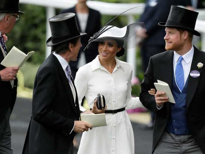 In June 2018, Markle wore one of her most royal looks - and hats - to date at the Royal Ascot in Ascot, Berkshire, UK.