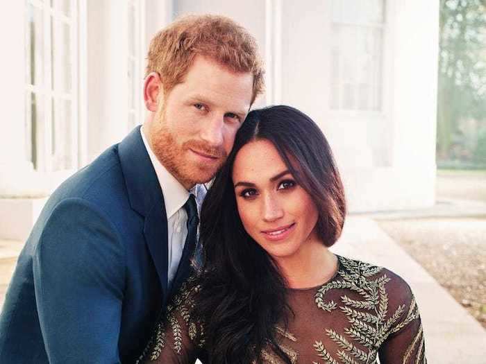 For her engagement photos with Prince Harry, Markle wore a Ralph & Russo dress with a sheer top.