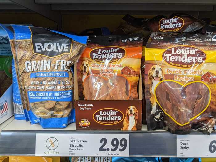 Lastly, I always pick up some no-filler dog treats.