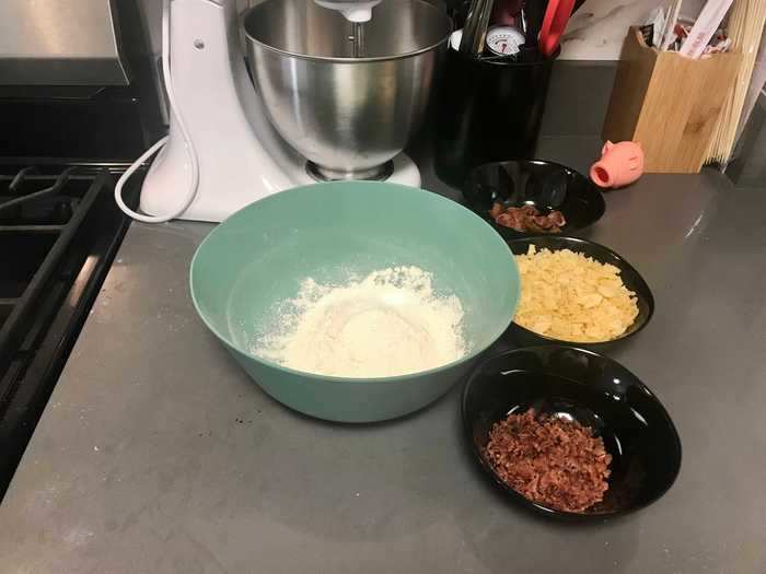 Next, it was time to mix the dry ingredients to create the dough