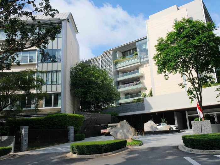 Toward the bottom of the road were a couple of condo buildings including this one, called Nassim Park.