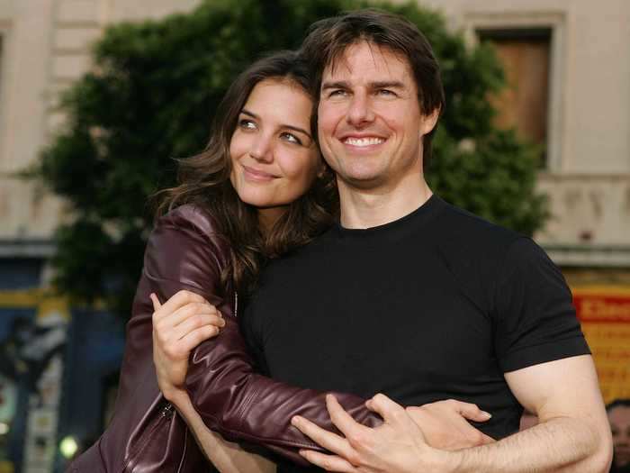 Katie Holmes and Tom Cruise are another prime example of the celebrity portmanteau phenomenon: They had the nickname "TomKat."