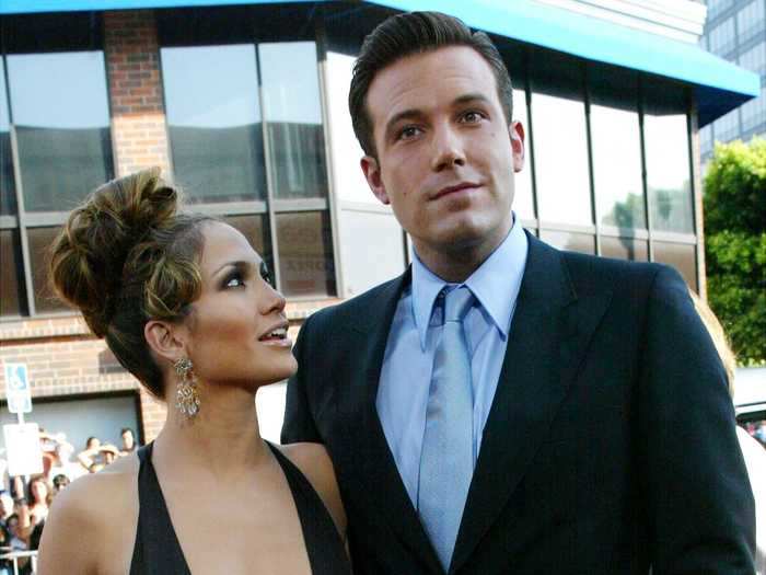 Ben Affleck and Jennifer Lopez dated from 2002 to 2004 after meeting on the set of "Gigli," captivating the world as "Bennifer."