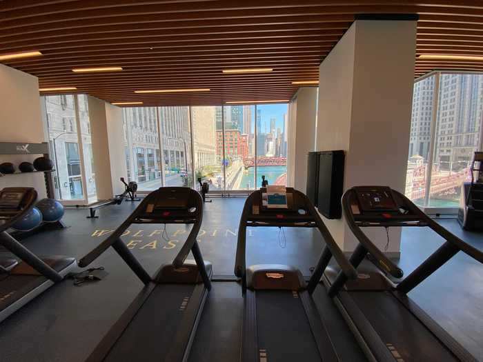 The building also has a massive fitness center.