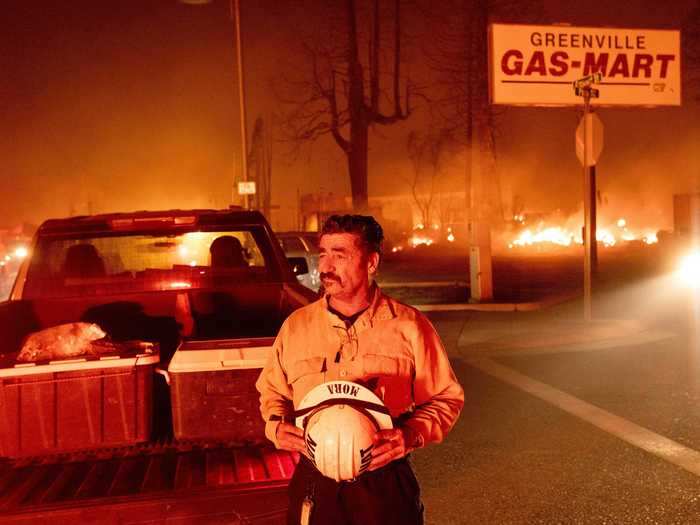 Battalion Chief Sergio Mora, who has been in the role for nearly 11 years, watched as the blaze consumed the town.