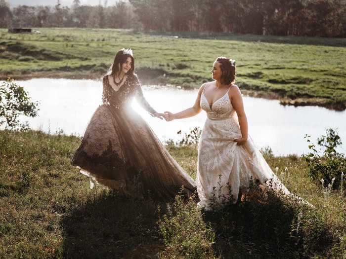 Annie and Kia said there was "no greater feeling" than how they felt in their wedding dresses.