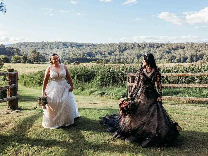 Both brides had a few alterations made to their gowns.