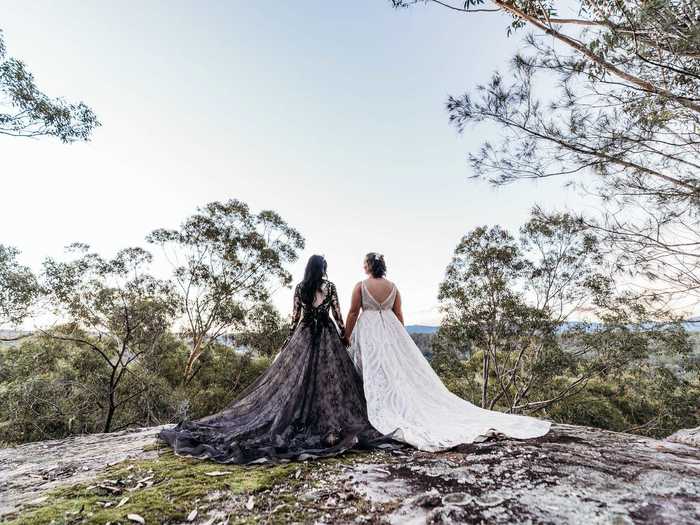 The dresses also had similar backs.