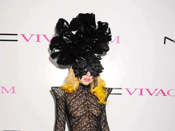 Gaga was almost unrecognizable in March 2010 at a MAC Viva Glam event.