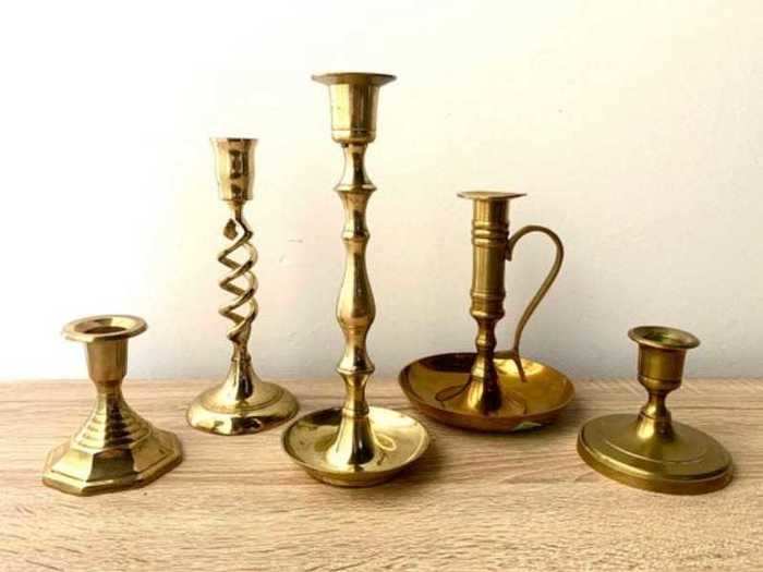 Brass candlesticks are great for home and wedding decor.