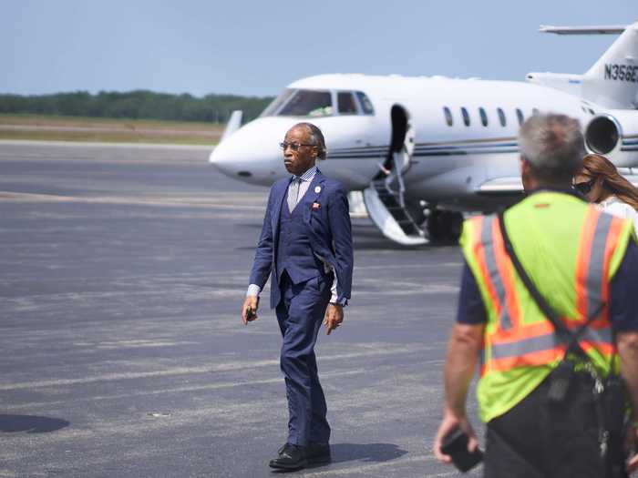 The Rev. Al Sharpton arrived Saturday. He has been a fixture in Black politics for decades and even ran for president himself in 2004.