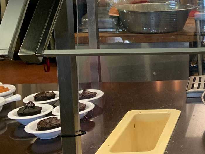 The dessert area was probably the most COVID-friendly. Cookies and cakes were in individual bowls, so customers didn