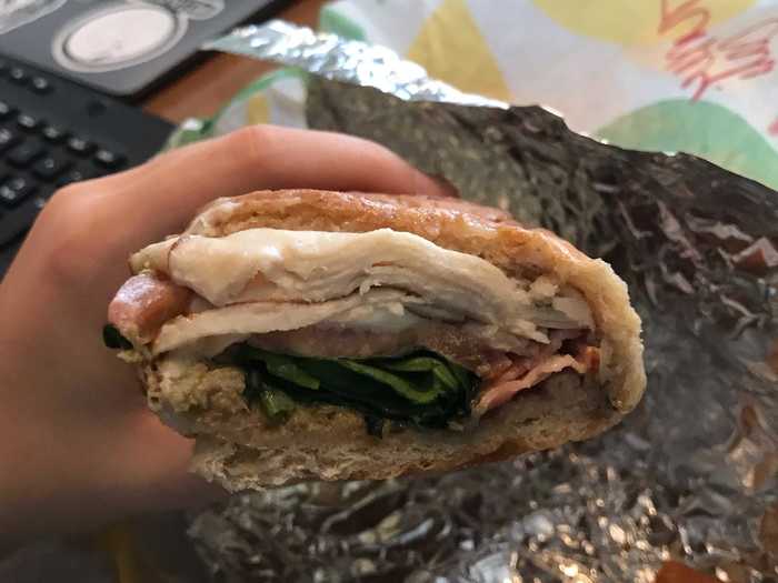 The Cali Fresh Turkey sub, which has the same ingredients as the steak version, was okay but still not great. "Better than the steak, but still too wet," was her verdict.