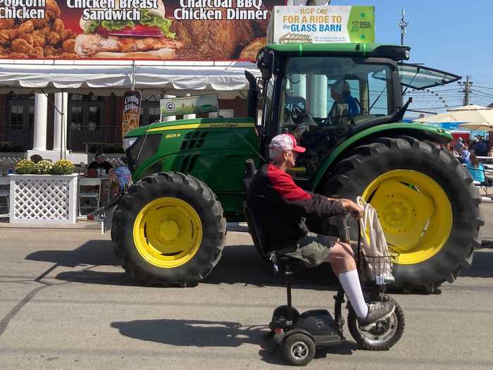 To get around, fair-goers rely on a shuttle that reflect the fair