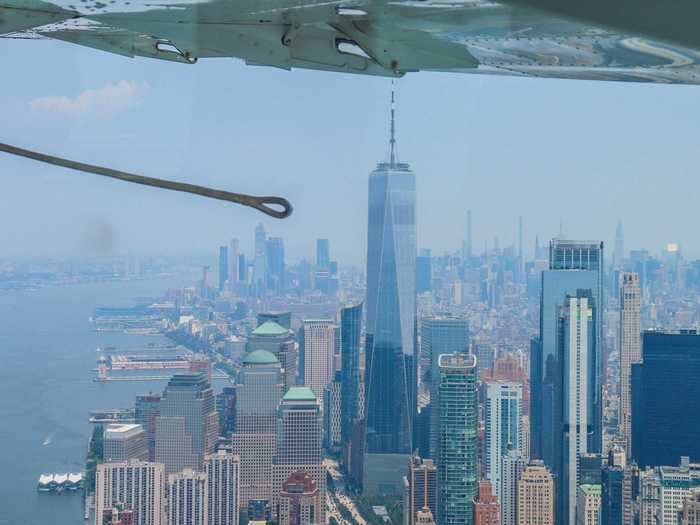 We flew down the river at an altitude of around 1,000 feet, not quite high enough to fly above the Freedom Tower.