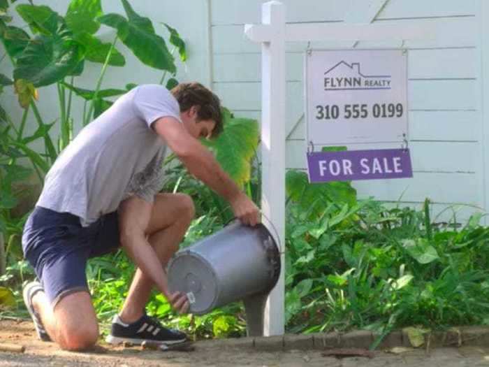 Installing a "For Sale" sign with concrete would definitely be an issue later on.