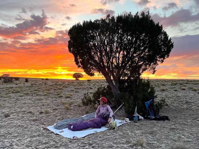 The couple prefers to sleep under the stars when they can.