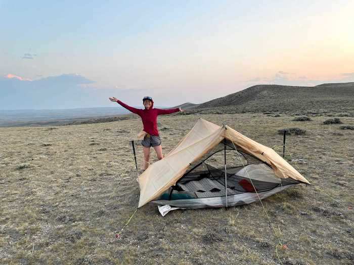 The couple usually sets up camp around sunset each night.