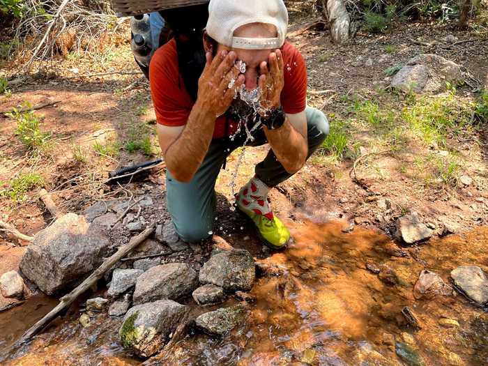 Beissinger and Miller take advantage of fresh water whenever they come across it.