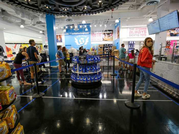 The space opens at 11 a.m. and closes at 9 a.m. When I visited at noon, there was a line for the made-to-order sweet treats.