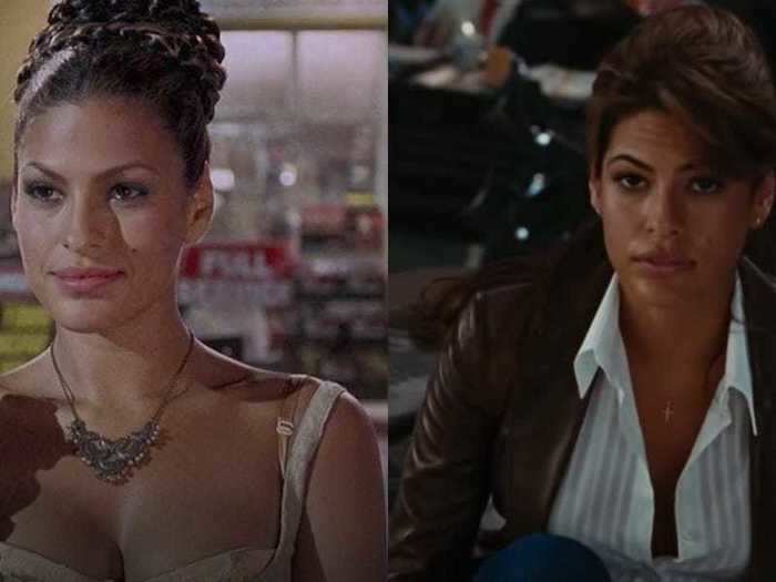 Eva Mendes starred as undercover agent Monica Fuentes in "2 Fast 2 Furious" before playing a reporter in 2007