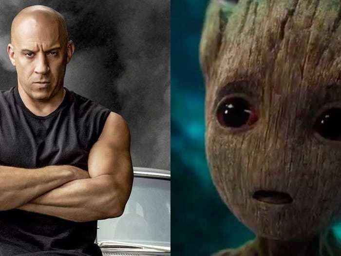 For years, Vin Diesel has simultaneously starred as Dominic Toretto in the "Fast and Furious" franchise and voiced Groot in the Marvel Cinematic Universe.