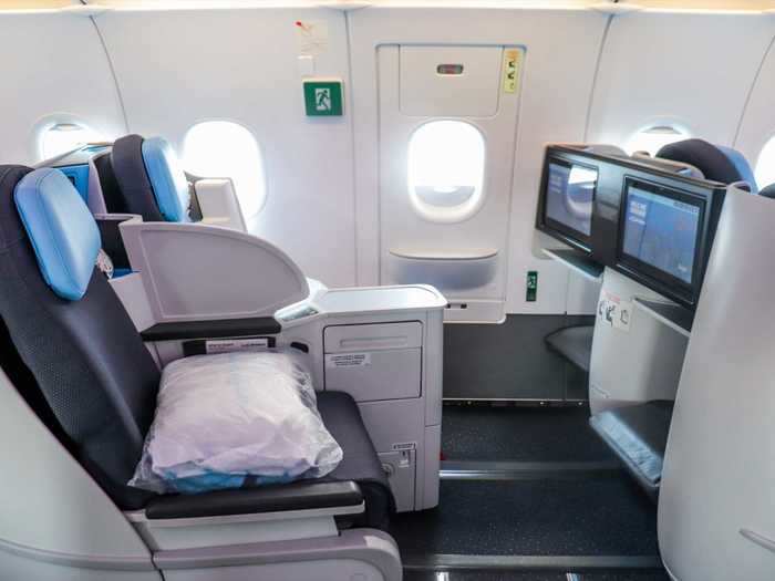 The exit rows feature some of the best seats on the aircraft as they offer just slightly more legroom than the rest.