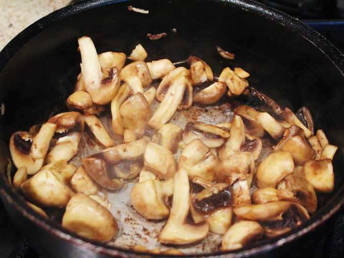 I then sautéd the mushrooms for about five minutes in a small amount of butter.