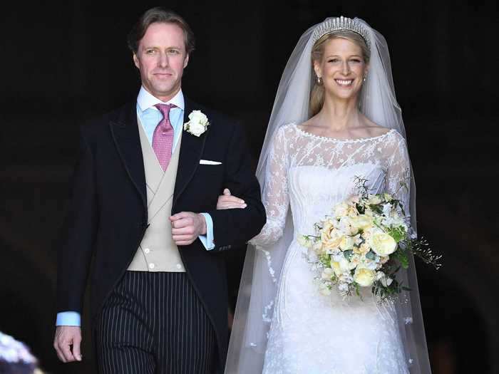 Lady Gabriella Windsor married Thomas Kingston in 2019 in a similar dress designed by Luisa Beccaria.