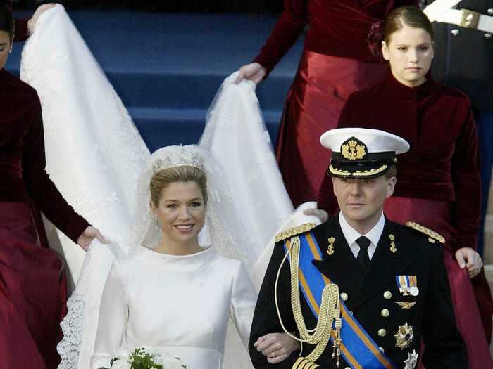 In 2002, Princess Maxima of the Netherlands married Prince Willem-Alexander in a Valentino dress.