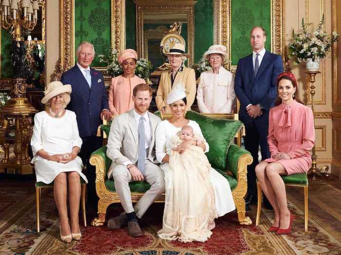 Other royal family members wore white and light pink.