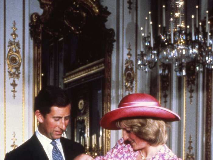 Princess Diana wore a pink Bellville Sassoon dress and a matching wide-brimmed hat for the christening of Prince William in 1982.