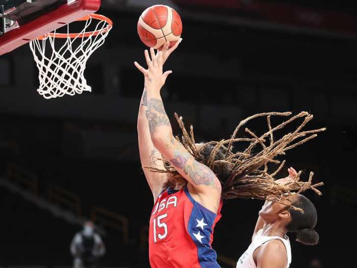 Brittney Griner rises for a shot from the low post.