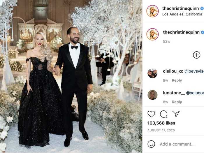 "Selling Sunset" star Christine Quinn wore not one, but two Galia Lahav gowns that cost around $50,000 for her 2020 wedding.