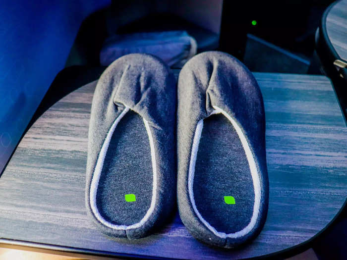 I also found a pair of slippers in a somewhat hidden compartment along the suite floor. They made for a comfortable alternative to my shoes.