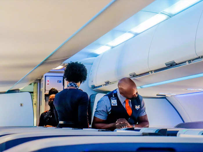 Shortly after boarding, lead flight attendant Paul introduced himself and the crew to me after taking my drink order. All of the crew had a welcoming attitude and it was plain to see why they were selected by JetBlue for these flights, after a stringent interview process.