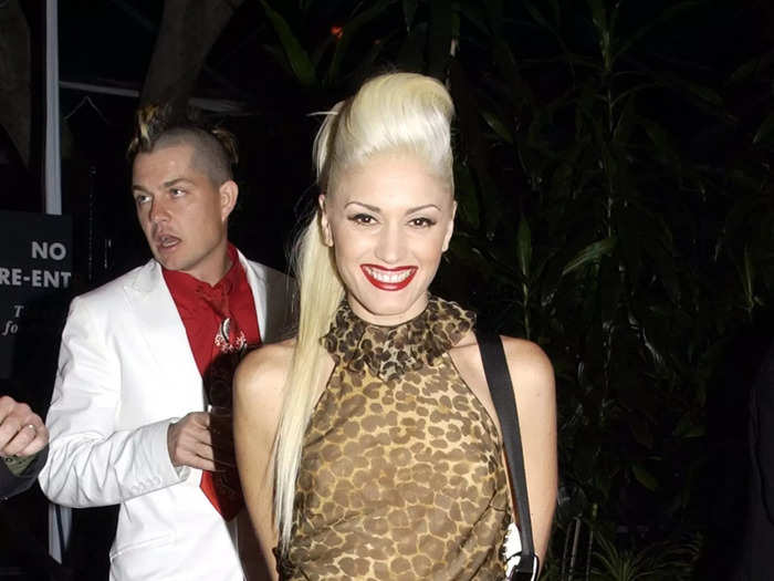 Stefani wore a leopard-print illusion dress while attending a Grammys party in 2002.