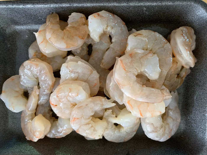 Then I peeled the shrimp.