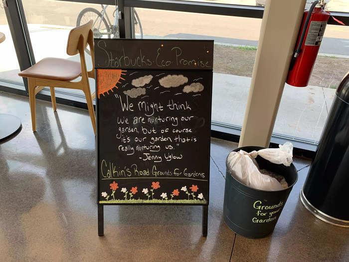 The other chalkboard had an inspirational quote and promoted a local community garden.