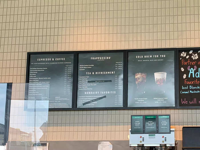 On the menu board, at least six drinks were marked out as unavailable, including drinks with oat milk and matcha.