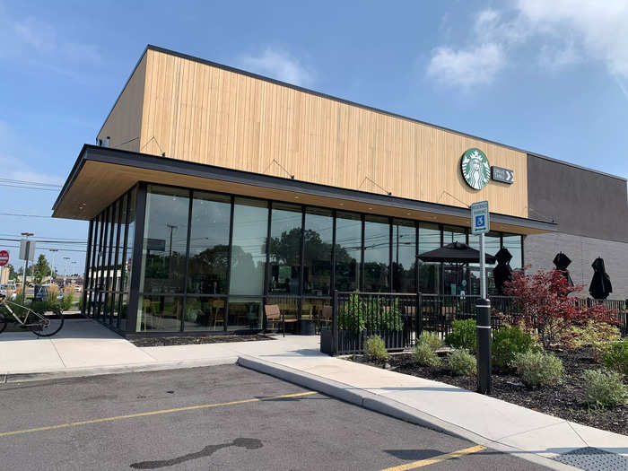 I went to a typical suburban, standalone Starbucks in Henrietta, New York.