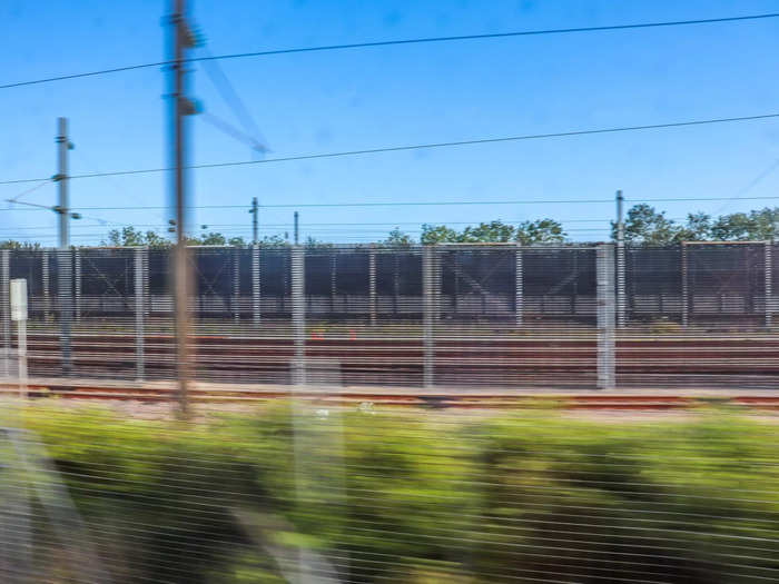 We approached the Chunnel and the views of the countryside quickly changed. Large fencing surrounded the tracks as we slowed down on our approach to the tunnel.