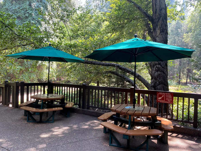 Tables were mostly occupied in the main area of the grill