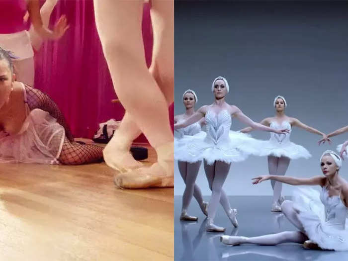 The opening scene features ballerinas dancing around Rodrigo, much like Taylor Swift