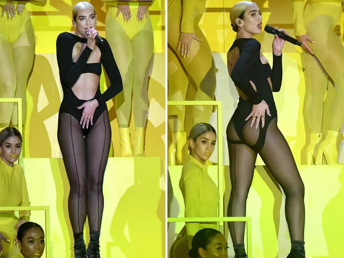 The "Levitating" singer slipped into a leotard with daring cutouts for a 2019 performance.