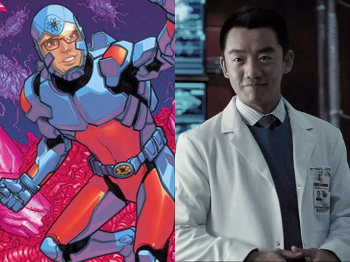 Zheng Kai played Ryan Choi briefly. In the comics, the character becomes the Atom, a shrinking superhero.